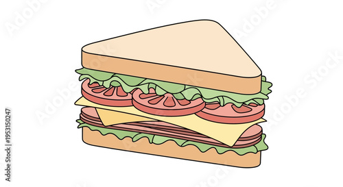 A delicious sandwich with cheese lettuce.