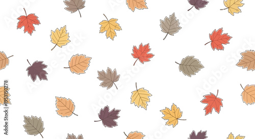 Colorful autumn leaves falling down.