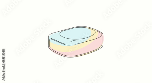 Colorful soap bar on surface.