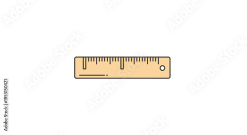 Wooden Ruler Office Measuring Tool.