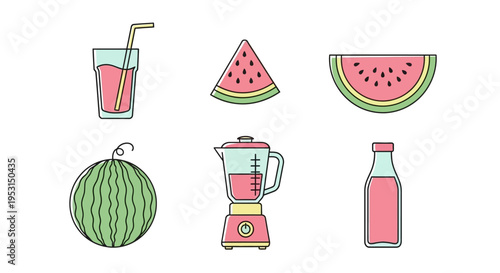 Watermelon juice in a blender.