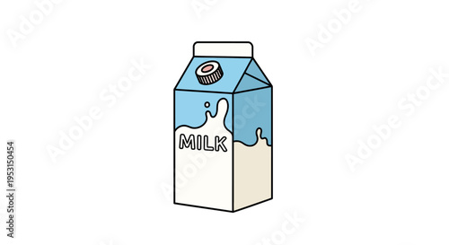 Carton of milk with blue cap.