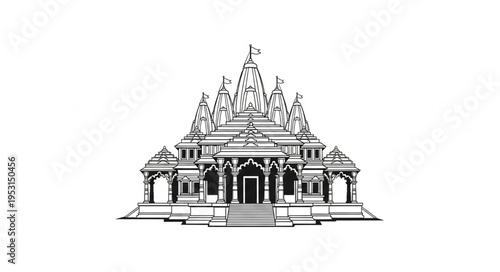 Hindu Temple Architecture Design.
