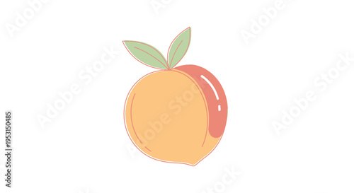 A vibrant orange fruit with leaves.