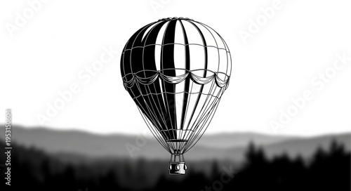 Hot Air Balloon Flying High.