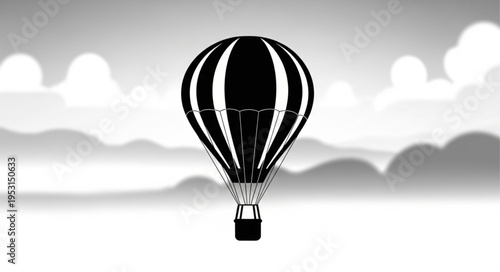 Hot air balloon flying high.