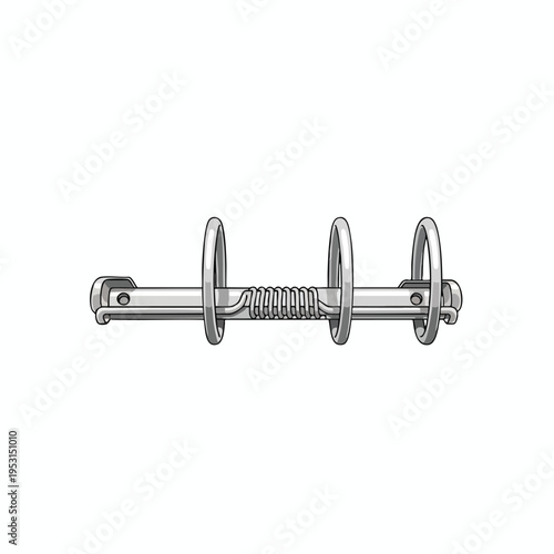 Metal binder rings with coiled spring mechanism, detached