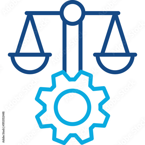 Justice System line color icon