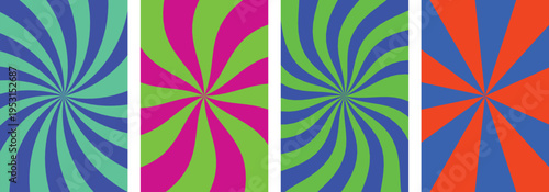 Groovy Swirl Line Pattern Background, Abstract Psychedelic Sunburst Radial Waves, Retro 70s Funky Disco Vector Burst Texture