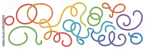Colorful Swirling Lines Border vector