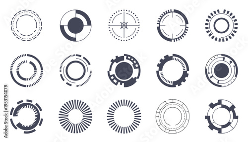 Futuristic Circular UI Elements vector