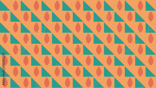 Abstract Geometric Pattern with Triangles and Ovals