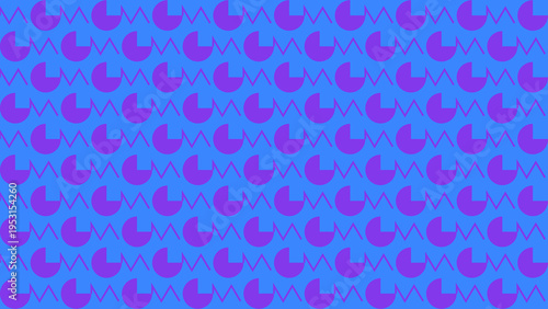 Abstract Purple Half Circle and Zigzag Pattern