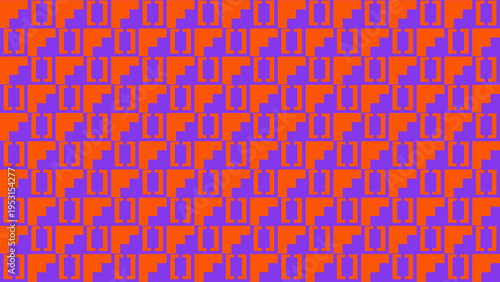 Geometric Pattern with Orange and Purple Elements