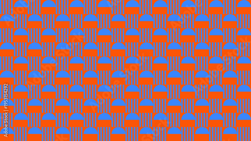 Abstract Geometric Pattern in Orange and Blue