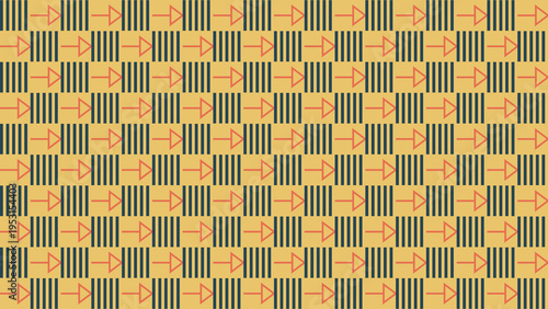 Retro Geometric Arrows and Stripes Pattern