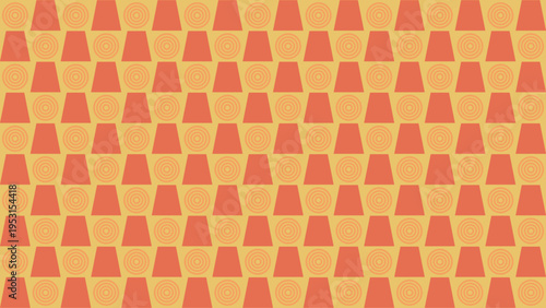Retro Geometric Pattern in Orange and Yellow