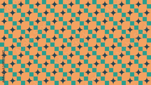 Retro Geometric Pattern with Squares and Stars