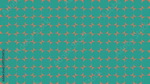 Teal and Orange Abstract Geometric Pattern