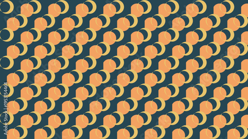 Abstract Pattern of Tan Circles on Teal Background