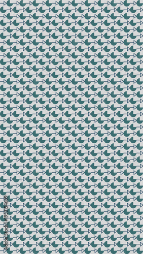 Seamless Abstract Teal Heart Pattern on Light Gray vector background
