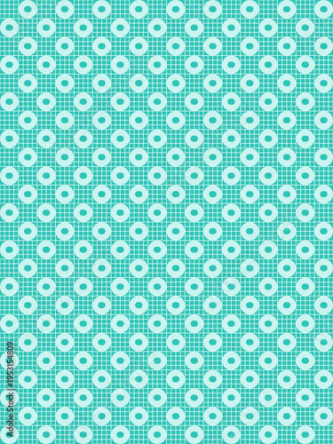 Aqua Donut Grid Pattern Background vector background
