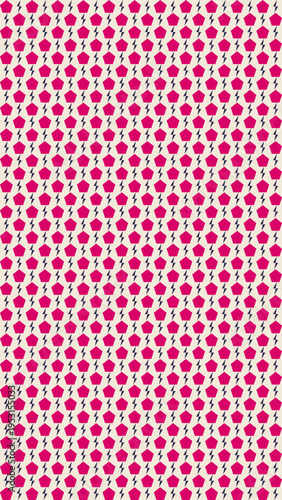 Repeating Pattern with Red Pentagon and Black S vector background