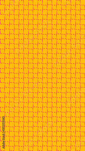 Orange Fabric with Red Dotted Line Pattern vector background