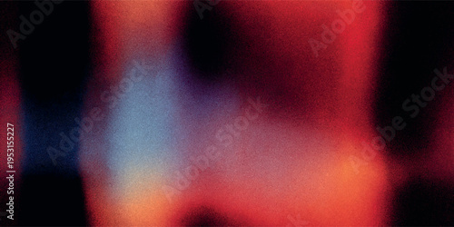 Warm red and orange grainy gradient for design, textiles, and packaging with a retro frosted glass texture and vibrant light leak effect