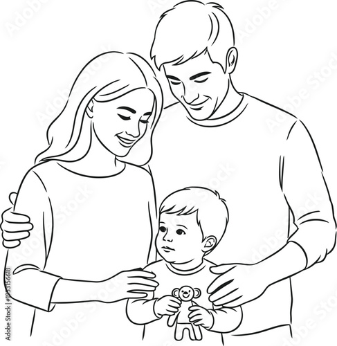 A family of four sharing a warm and loving moment together.