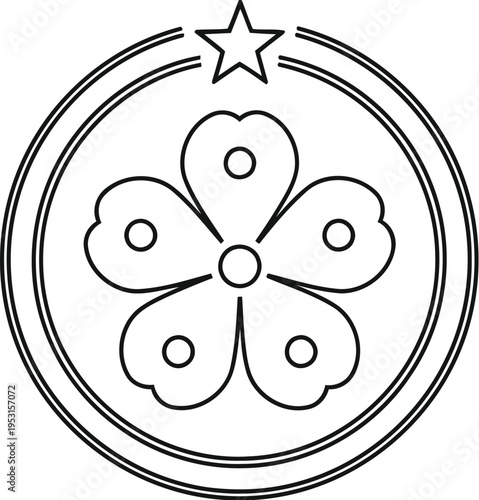 Vintage embroidery design featuring a floral and butterfly motif within an oval border