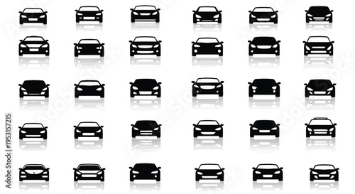 Grid of diverse vehicle models showcasing different car designs and perspectives