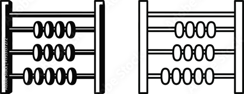 Minimalist Abacus Icon Set for Math Education Vector