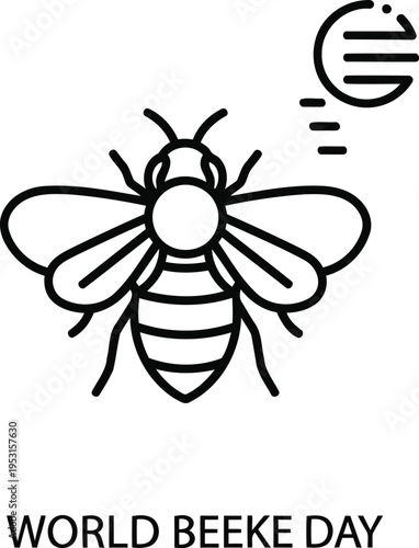 Celebrating world beekeeper day with a stylish bee and honeycomb illustration