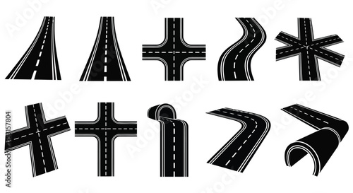 Variations of mathematical and directional symbols in bold typography style