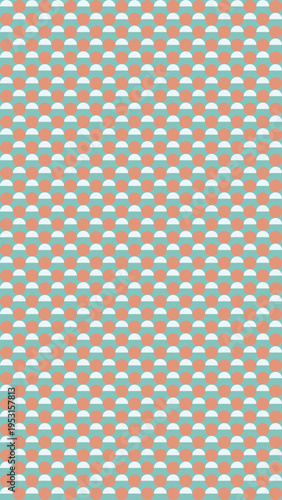 Peach Blue and White Geometric Pattern