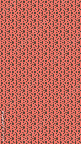 Abstract Coral and Brown Geometric Pattern