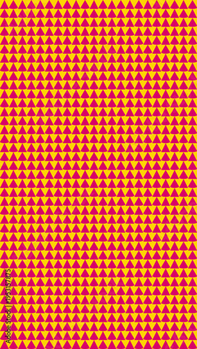 Abstract Geometric Triangle Pattern in Gold and Crimson