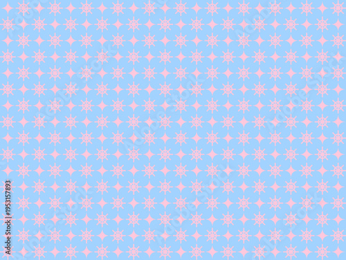 Pastel Floral Pattern on Light Blue Background