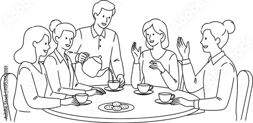 Historic gathering of leaders and dignitaries around a table in a formal setting