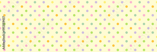 Colorful Polka Dot pattern, colorful seamless texture banner