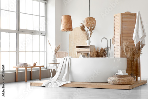 Interior of light bathroom ...