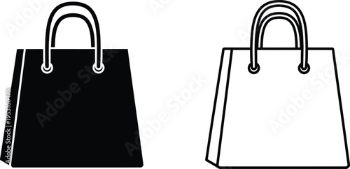 Shopping Bag Icons Set Vector