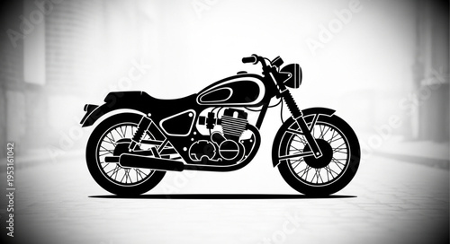 Vintage motorcycle side view.