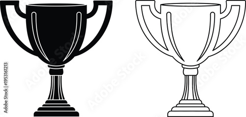 Trophy Cup Icon Set Vector Illustration Vector