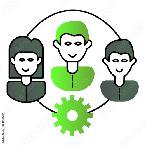 Human Resources Management and Workforce Organization Vector Icon