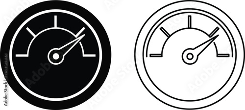 Speedometer Gauge Icon Set Vector