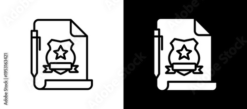 Crime Report whiteblack icon