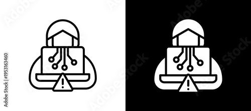 Cyber Crime whiteblack icon