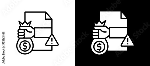 Fraud Case whiteblack icon